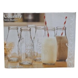 Circleware Country Milk Bottles Set Of 6 Drinking Glasses Home And Kitchen NOB